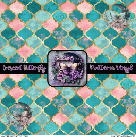 Pink Turquoise Elegant 25 Printed Vinyl Sheet/Wrap