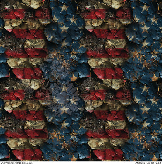 American Flag Texture 4 Printed Vinyl Sheet/Wrap