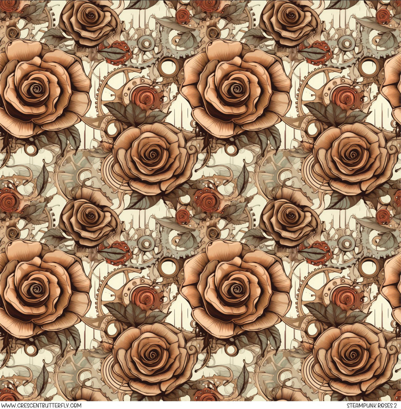 Steampunk Roses 2 Printed Vinyl Sheet/Wrap