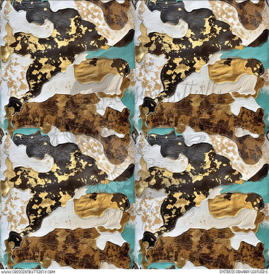 Distress Cowboy Leather 6 Printed Vinyl Sheet/Wrap