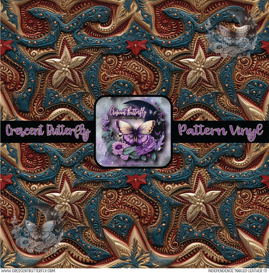 Independence Tooled Leather 13 Printed Vinyl Sheet/Wrap