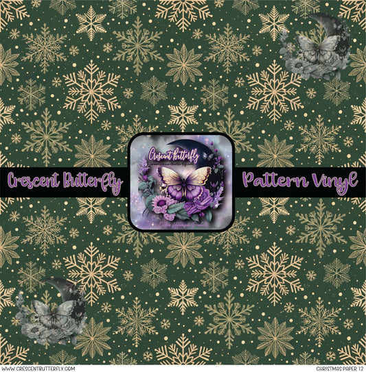 Christmas Paper 12 Printed Vinyl Sheet/Wrap