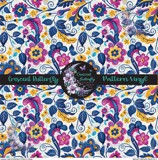 Bright Preppy Paisley 2 Printed Vinyl Sheet/Wrap