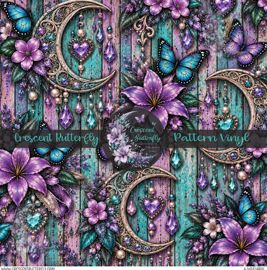 4-163-Floral Printed Vinyl Sheet/Wrap