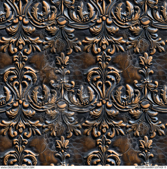 Western Cowboy Leather 13 Printed Vinyl Sheet/Wrap