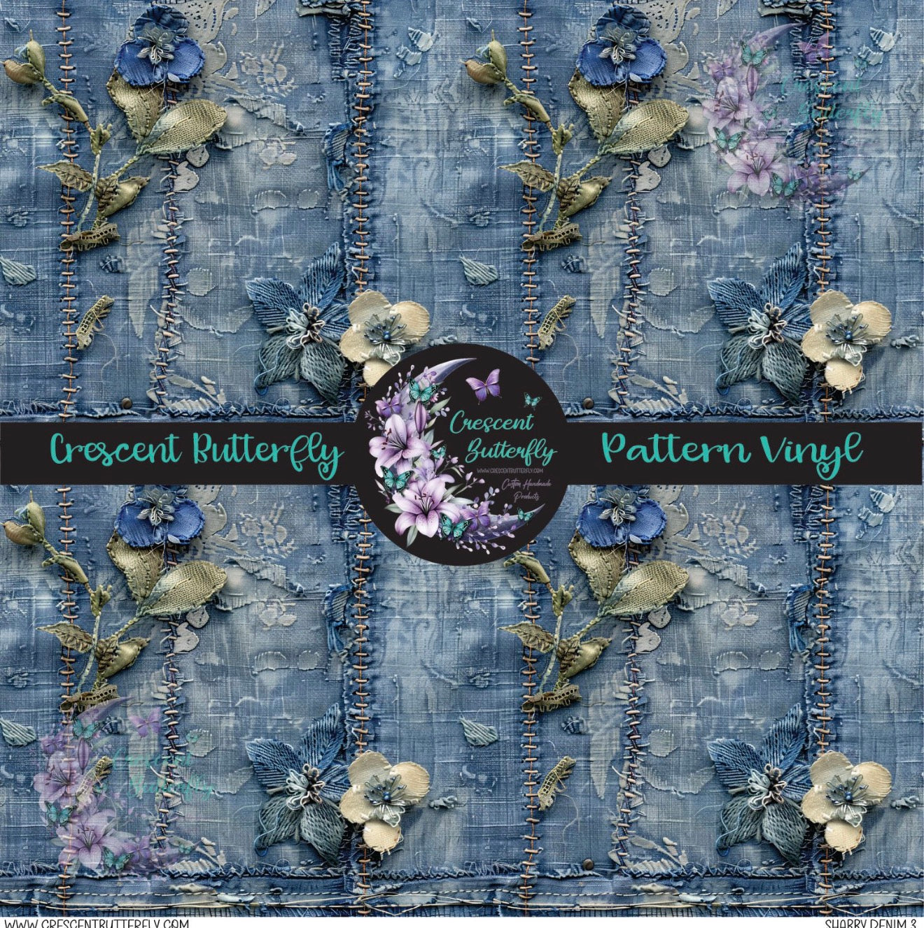 Shabby Denim 3 Printed Vinyl Sheet/Wrap