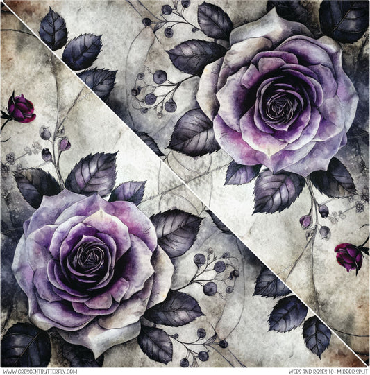 Webs and Roses 10-Mirror Split Printed Vinyl Sheet/Wrap