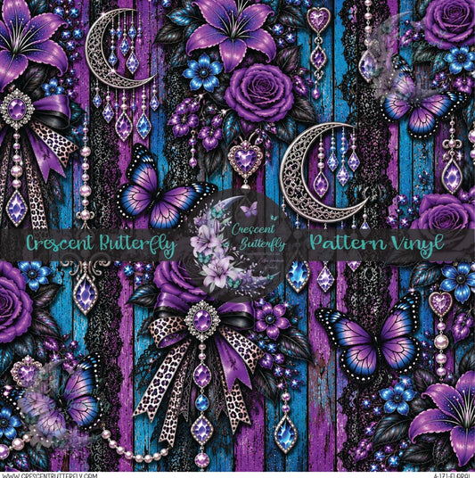 4-171-Floral Printed Vinyl Sheet/Wrap