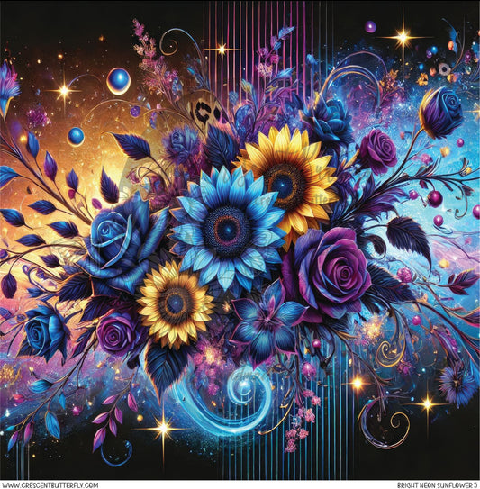 Bright Neon Sunflower 5 Printed Vinyl Sheet/Wrap