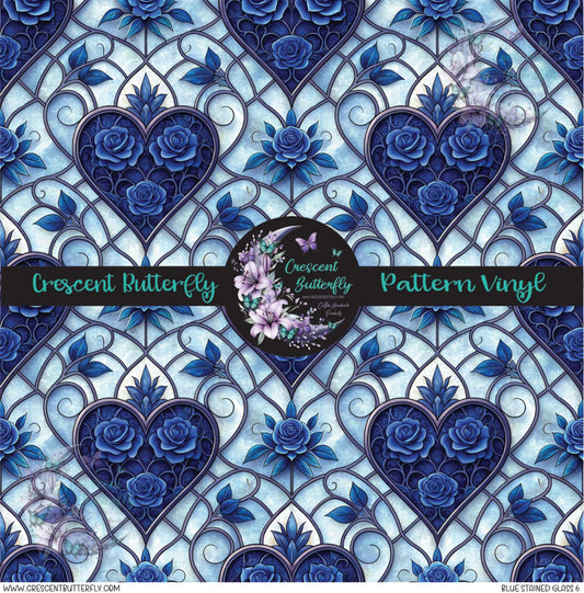 Blue Stained Glass 6 Printed Vinyl Sheet/Wrap
