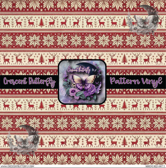 Nordic Red Knit 3 Printed Vinyl Sheet/Wrap