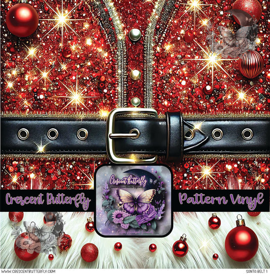 Santa Belt 1 Printed Vinyl Sheet/Wrap