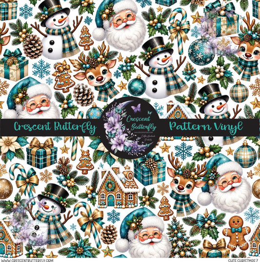 Cute Christmas 7 Printed Vinyl Sheet/Wrap
