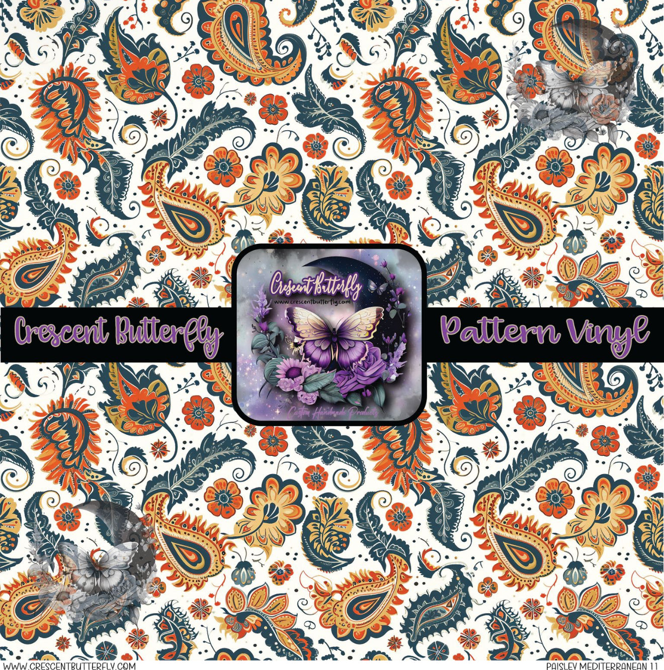 Paisley Mediterranean 11 Printed Vinyl Sheet/Wrap