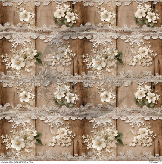 Lace Wood 5 Printed Vinyl Sheet/Wrap