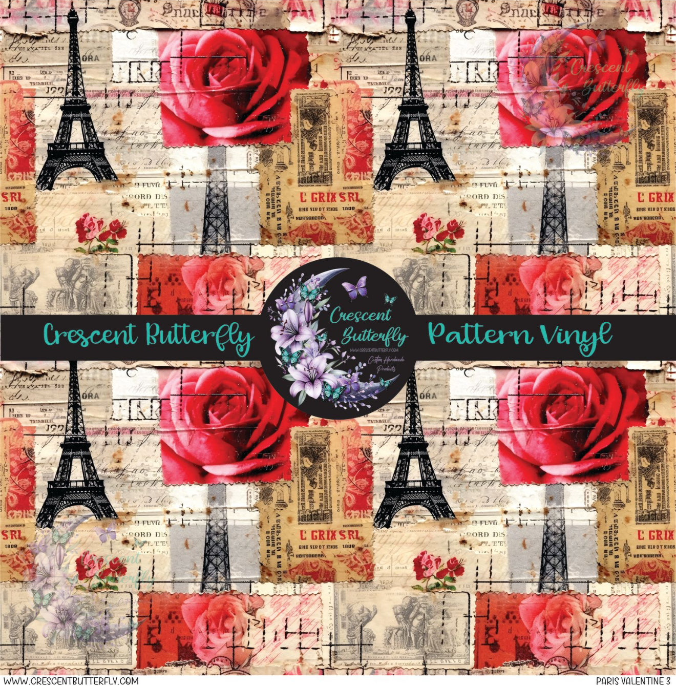 Paris Valentine 3 Printed Vinyl Sheet/Wrap
