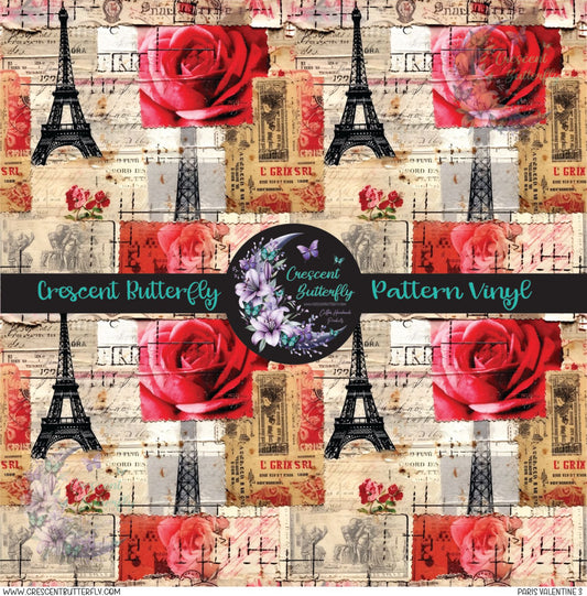 Paris Valentine 3 Printed Vinyl Sheet/Wrap