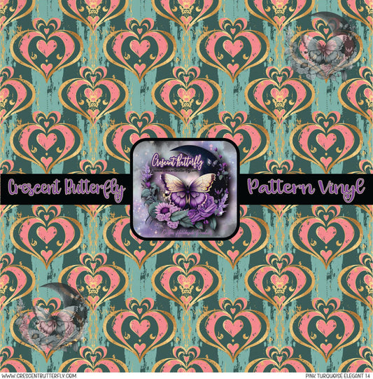 Pink Turquoise Elegant 14 Printed Vinyl Sheet/Wrap