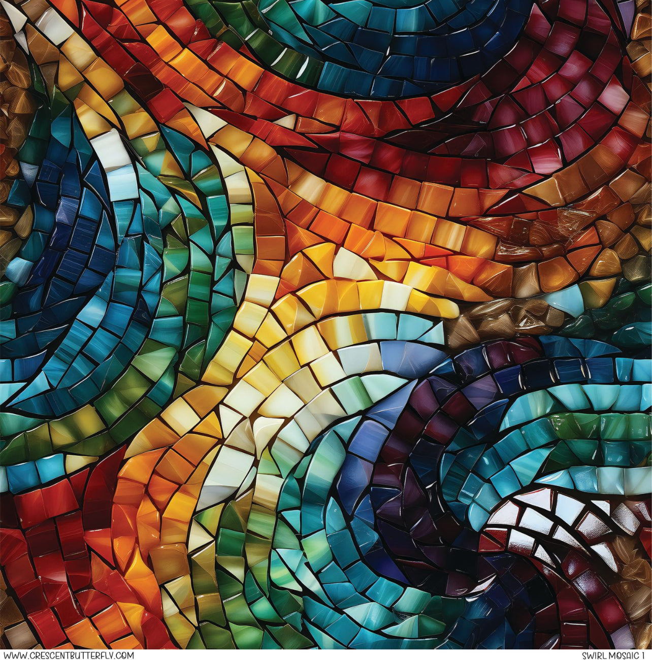 Swirl Mosaic 1 Printed Vinyl Sheet/Wrap