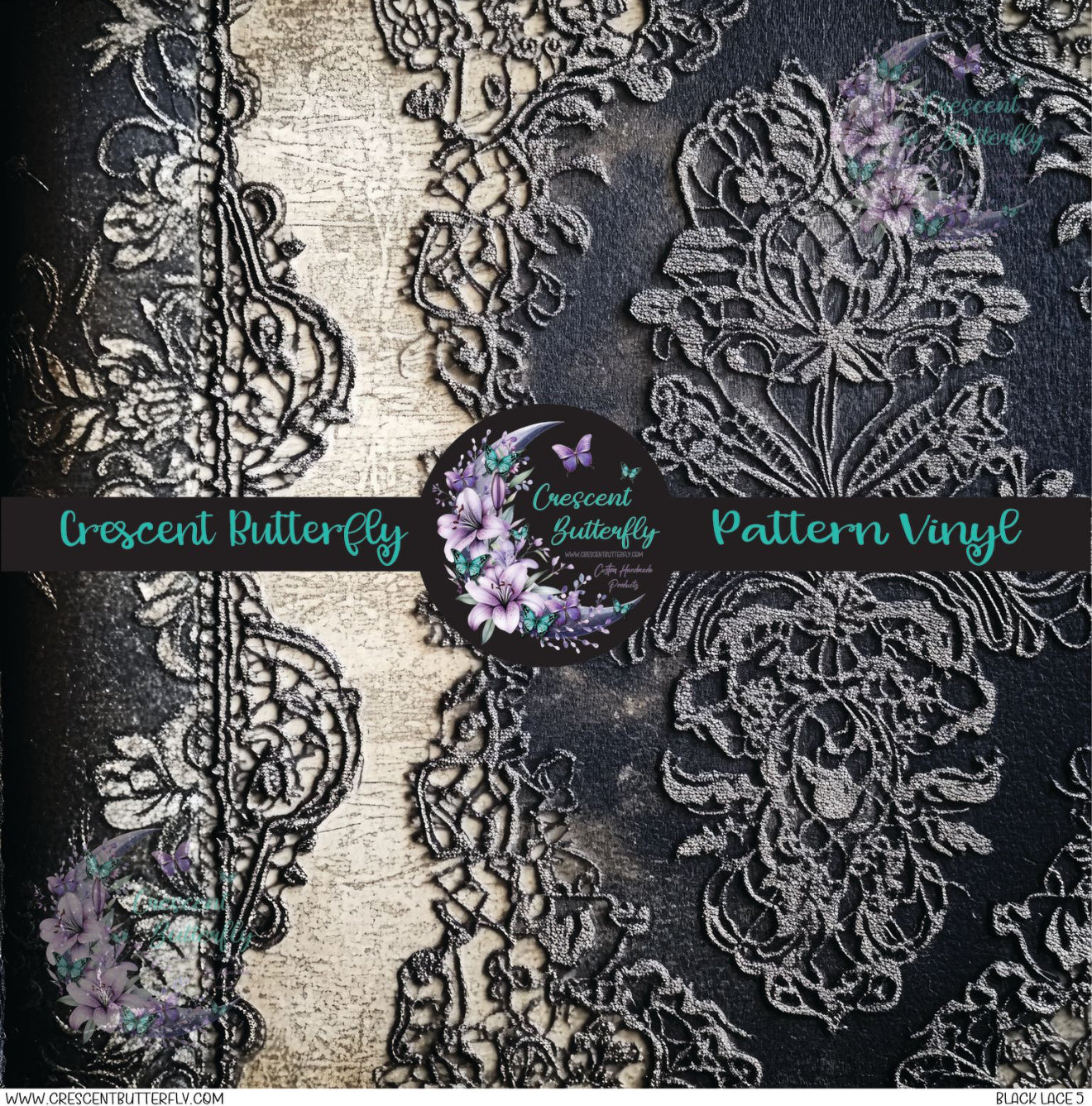Black Lace 5 Printed Vinyl Sheet/Wrap