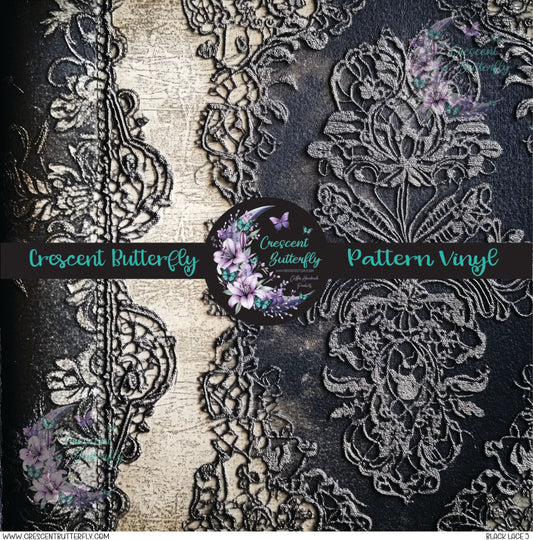 Black Lace 5 Printed Vinyl Sheet/Wrap