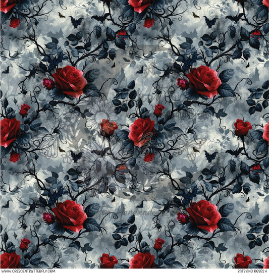 Bats and Roses 4 Printed Vinyl Sheet/Wrap