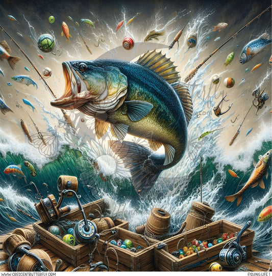 Fishing Life 1 Printed Vinyl Sheet/Wrap