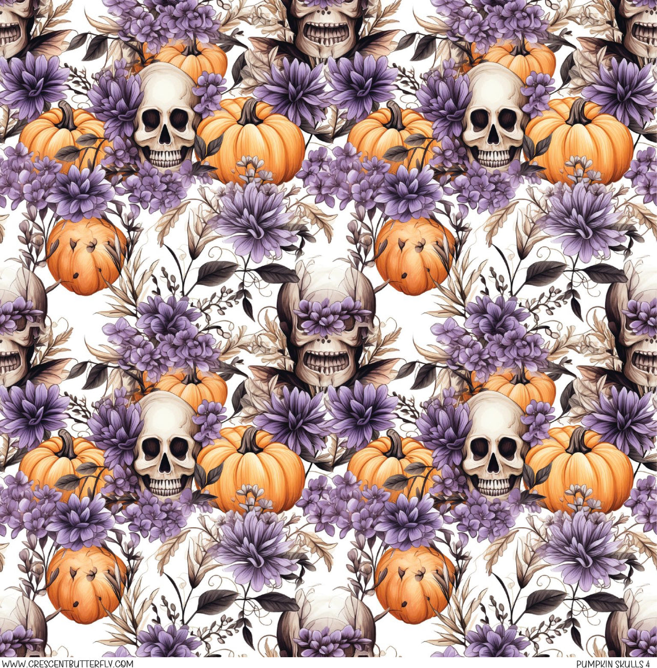 Pumpkin Skulls 4 Printed Vinyl Sheet/Wrap