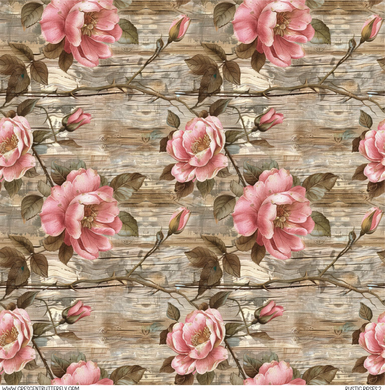 Rustic Roses 2 Printed Vinyl Sheet/Wrap