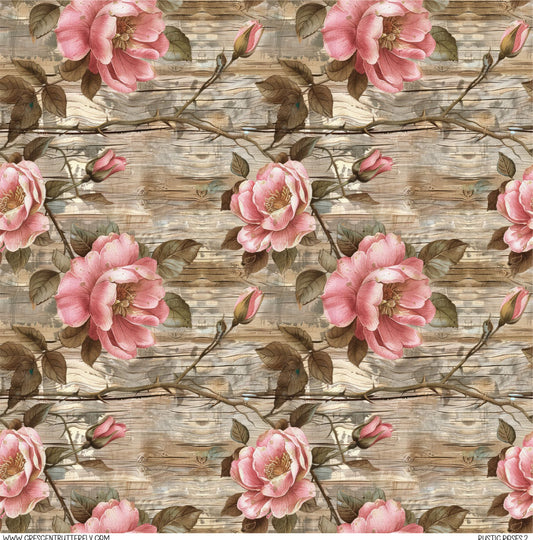 Rustic Roses 2 Printed Vinyl Sheet/Wrap