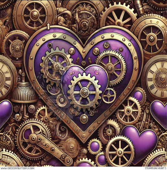 Steampunk Heart 5 Printed Vinyl Sheet/Wrap