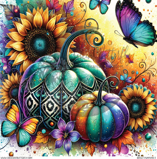 Bright Pumpkins 3 Printed Vinyl Sheet/Wrap