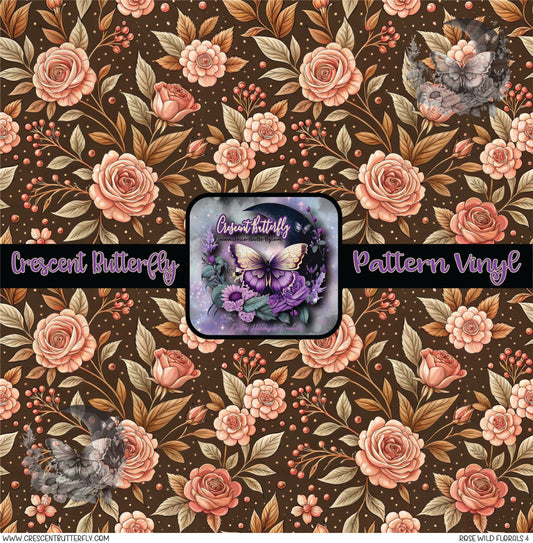 Rose Wild Florals 4 Printed Vinyl Sheet/Wrap