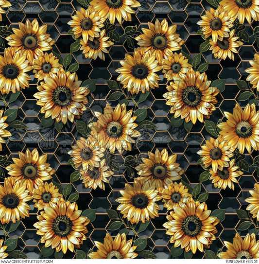Sunflower Bees 53 Printed Vinyl Sheet/Wrap