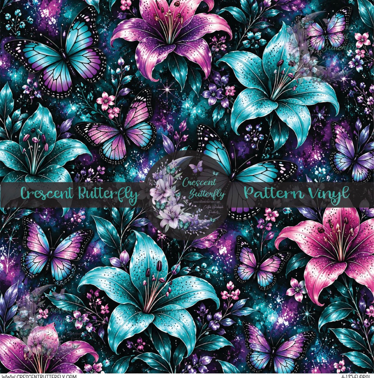 4-135-Floral Printed Vinyl Sheet/Wrap