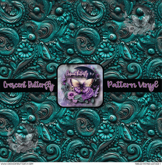 Tooled Patina Leather 1 Printed Vinyl Sheet/Wrap