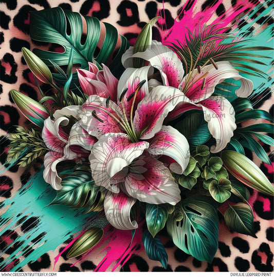 Daylily Leopard Printed Vinyl Sheet/Wrap