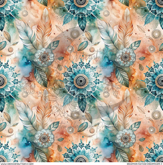 Bohemian Feather Dreamscape 3 Printed Vinyl Sheet/Wrap