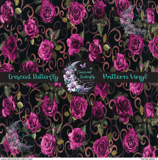 Vintage Roses 1 Printed Vinyl Sheet/Wrap