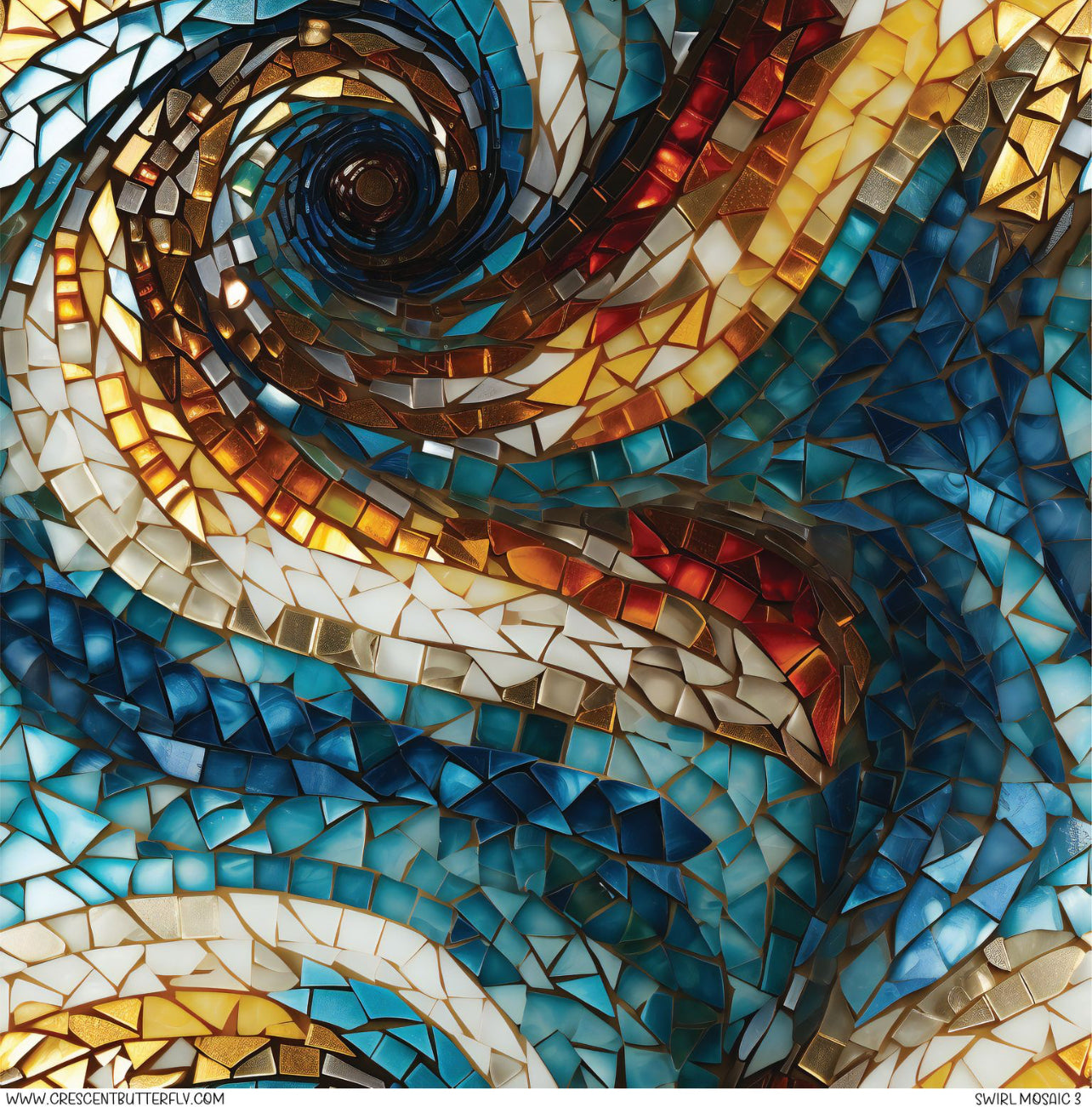 Swirl Mosaic 3 Printed Vinyl Sheet/Wrap