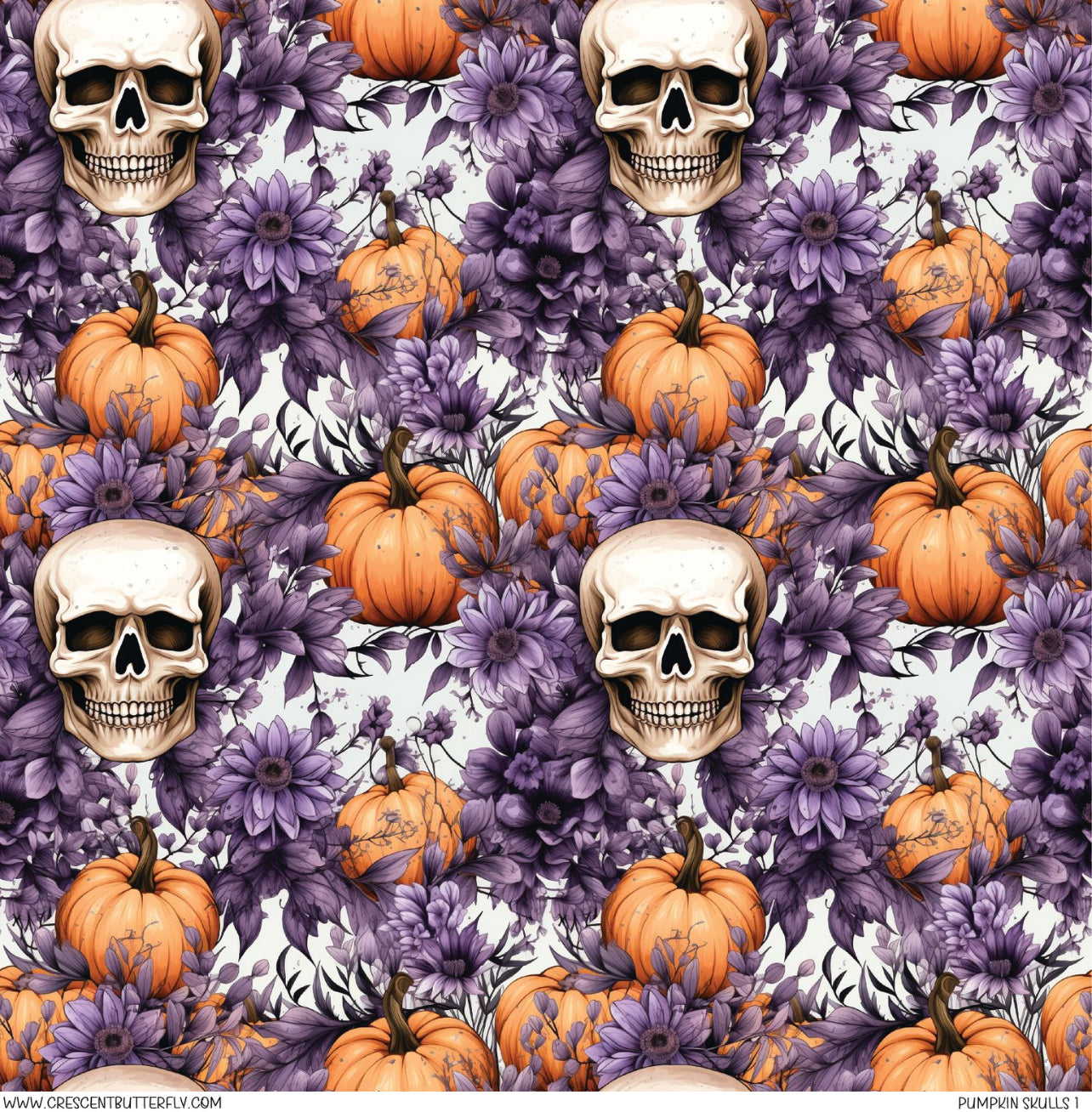 Pumpkin Skulls 1 Printed Vinyl Sheet/Wrap