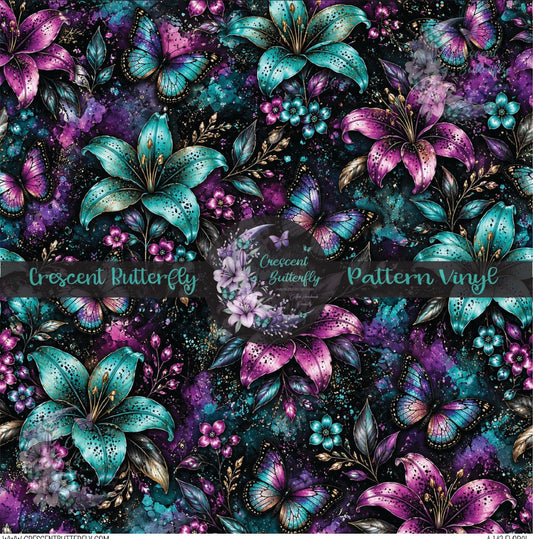 4-142-Floral Printed Vinyl Sheet/Wrap