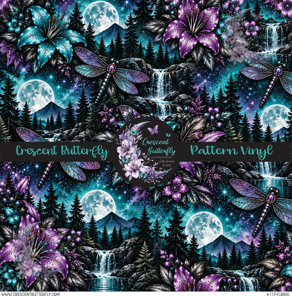 4-117-Floral Printed Vinyl Sheet/Wrap