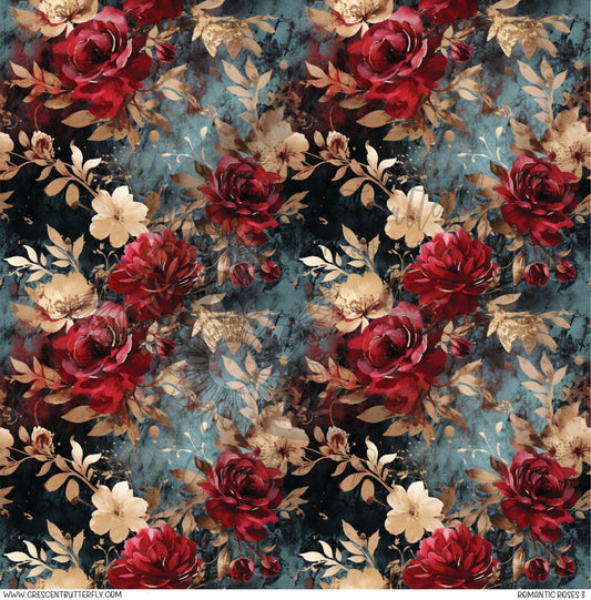 Romantic Roses 3 Printed Vinyl Sheet/Wrap