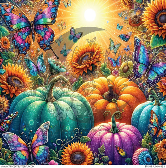 Bright Pumpkins 2 Printed Vinyl Sheet/Wrap