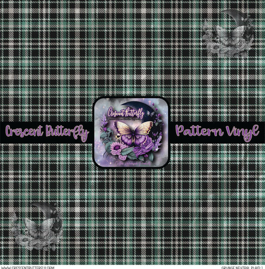 Grunge Neutral Plaid 1 Printed Vinyl Sheet/Wrap