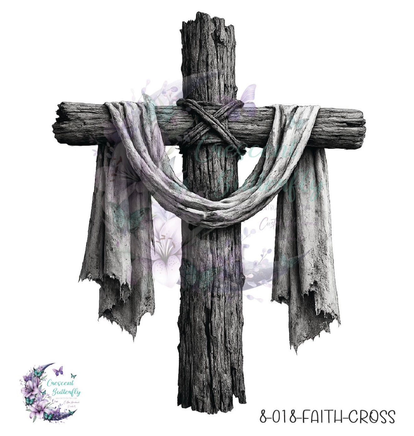 8-018-Faith-Cross UV DTF Decal