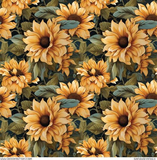 Sunflower Vintage 8 Printed Vinyl Sheet/Wrap