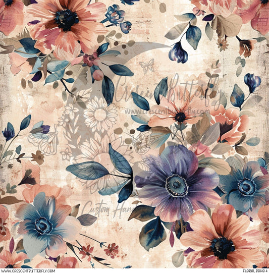 Floral Boho 4 Printed Vinyl Sheet/Wrap