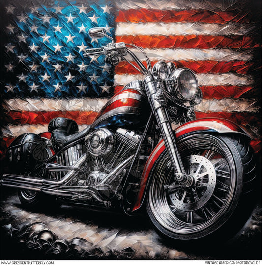 Vintage American Motorcycle 1 Printed Vinyl Sheet/Wrap